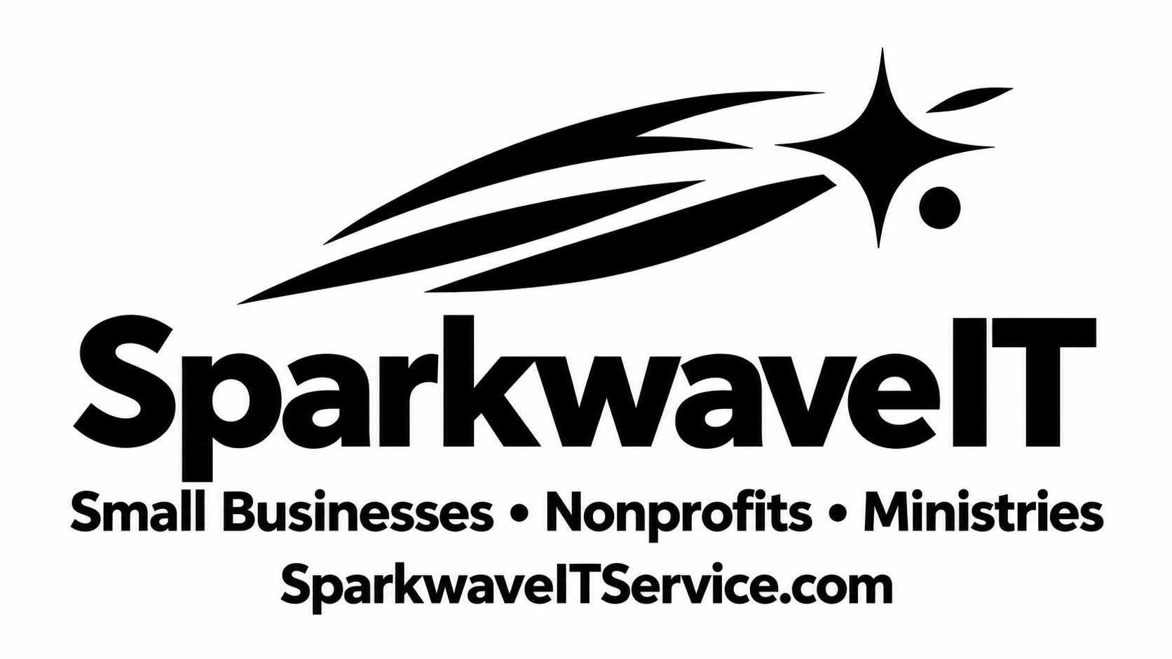 Sparkwave IT Service black on white logo