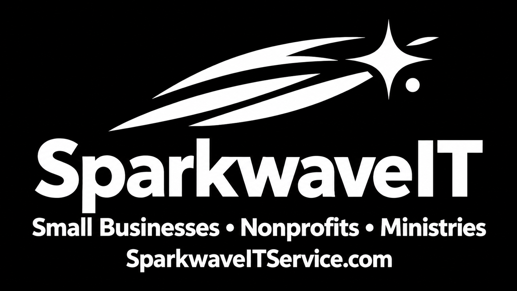 Sparkwave IT Service reversed logo for dark backgrounds